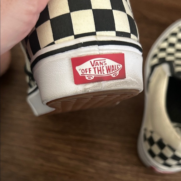 Vans Black and White Checkered Slip-On Sneakers - Picture 2 of 3